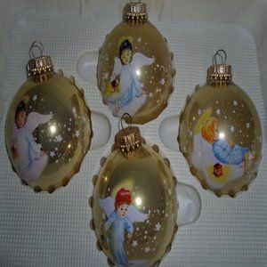 Christmas by Krebs Golden Tree Ornaments – Tiffany with Angels